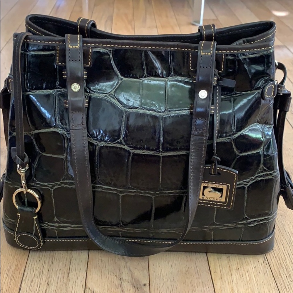 Dooney & Bourke Croc Embossed Leather Satchel bag